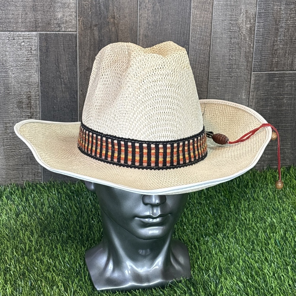 Straw Cowboy Hat Western‎ Style Medium 22–23" Head Tan Woven